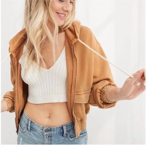 Aerie Cropped Lightweight Hoodie